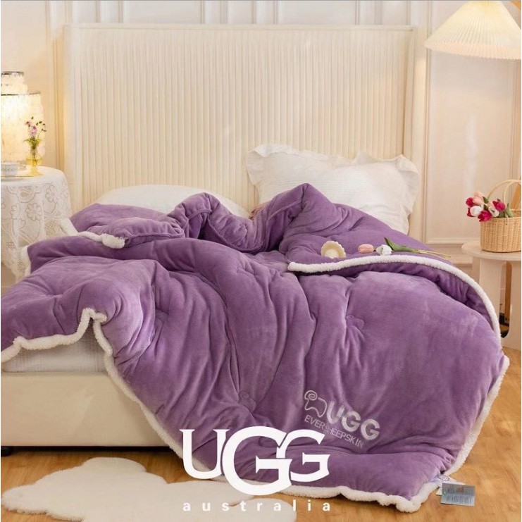Chăn Lông Cừu UGG Úc Nhập Khẩu- Màu Tím Siêu Đẹp Mịn Nhà Cô Tấm