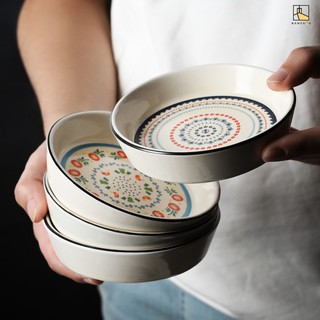 BANFANG Đĩa sứ nhỏ 3.5inch họa tiết vẽ thủ công phong cách Châu Âu cổ điển