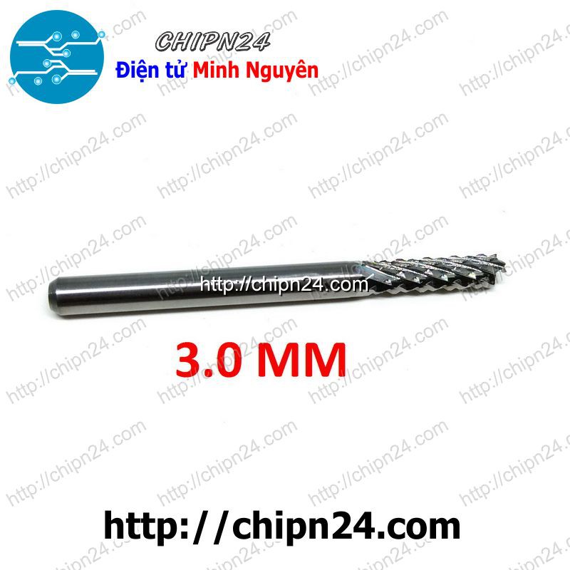 [1 CÂY] Mũi phay mạch in CNC 3.0mm (Mạch điện tử, PCB)