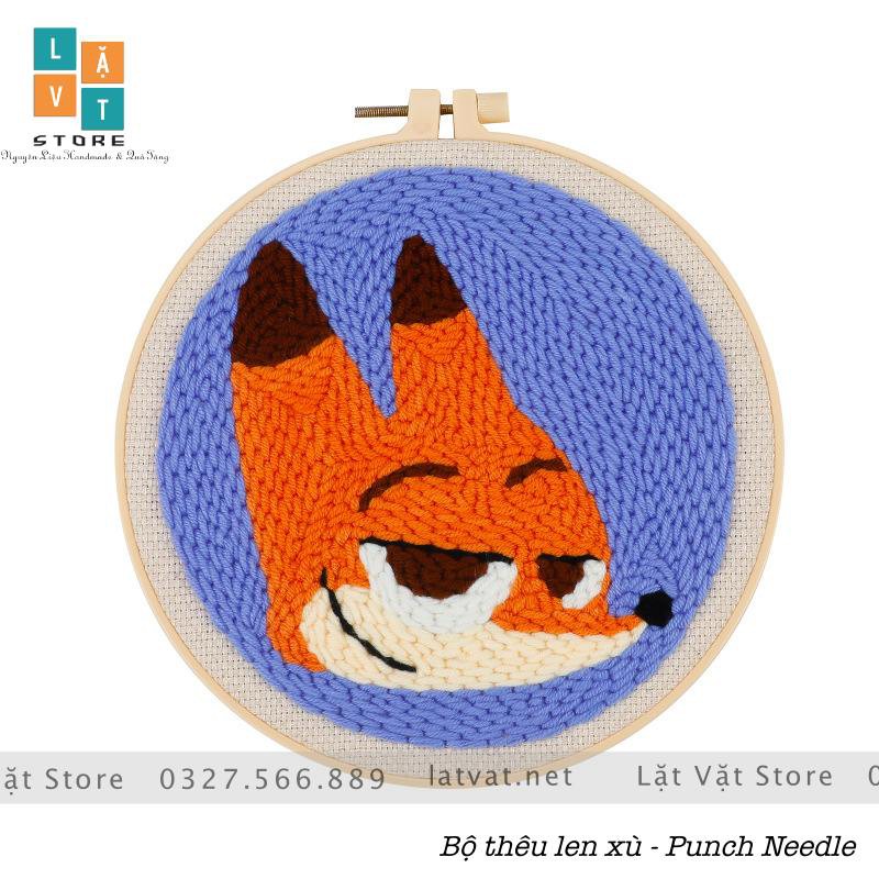 Bộ Len Xù Cáo Đẹp Trai - Punch Needle có hướng dẫn cơ bản, tranh decor làm quà tặng