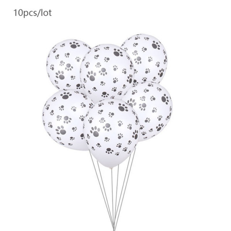 Set 10 Bong Bóng 12 Inch Hình Dấu Chân Cún Đáng Yêu Dùng Để Trang Trí Tiệc Sinh Nhật / Tiệc Mừng Em Bé
