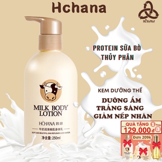 Sữa dưỡng thể MILK BODY LOTION Hchana, dưỡng ẩm, cấp ẩm làm da trắng sáng hương thơm sữa bò.