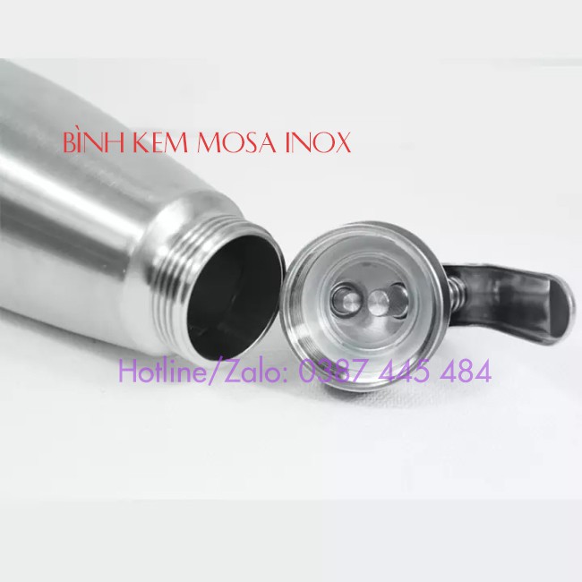 Bình xịt kem Mosa 3 vòi inox 500ml - 1000ml hướng dẫn làm kem chuẩn