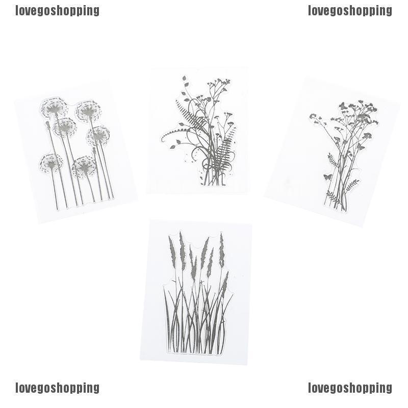 ❀BÁN CHẠY❀DIY flower grass transparent silicone clear rubber stamp sheet cling scrapbook