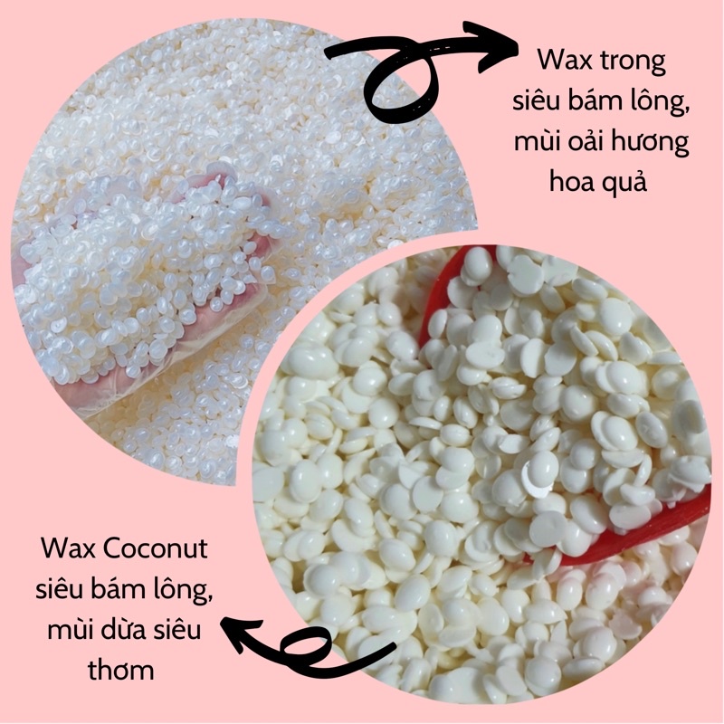 Sáp wax lông nóng Hard Wax Beans, sáp cao cấp siêu bám lông coconut và trong suốt