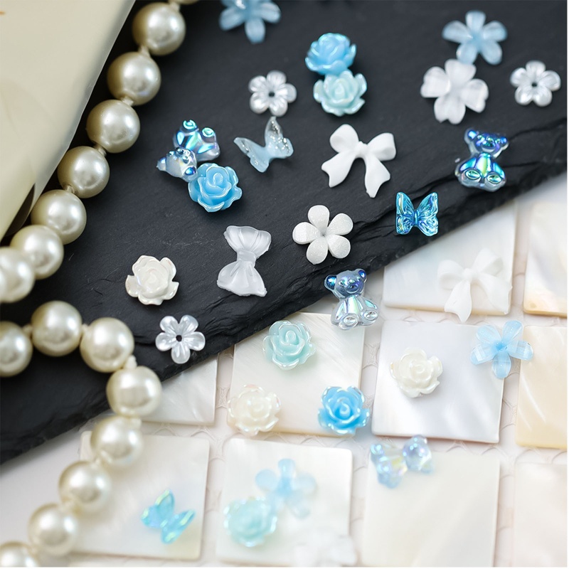 Phụ Kiện Hoa Và Bướm Trang Trí Móng Tay Nghệ Thuật