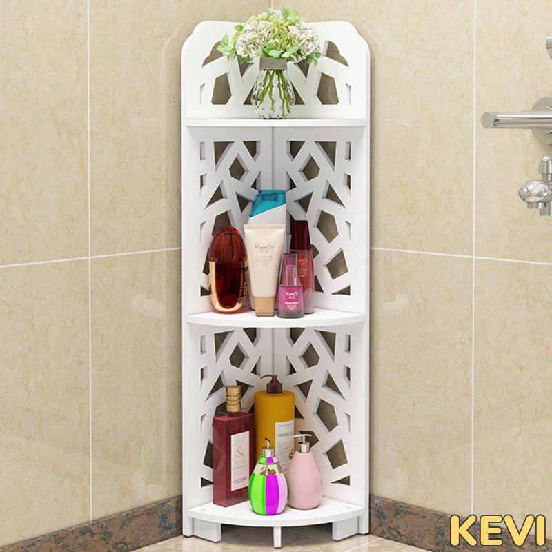 Kệ nhà tắm, kệ góc nhà tắm thông minh 3 tầng gỗ nhựa cao cấp chống nước tuyệt đối thương hiệu Kevi