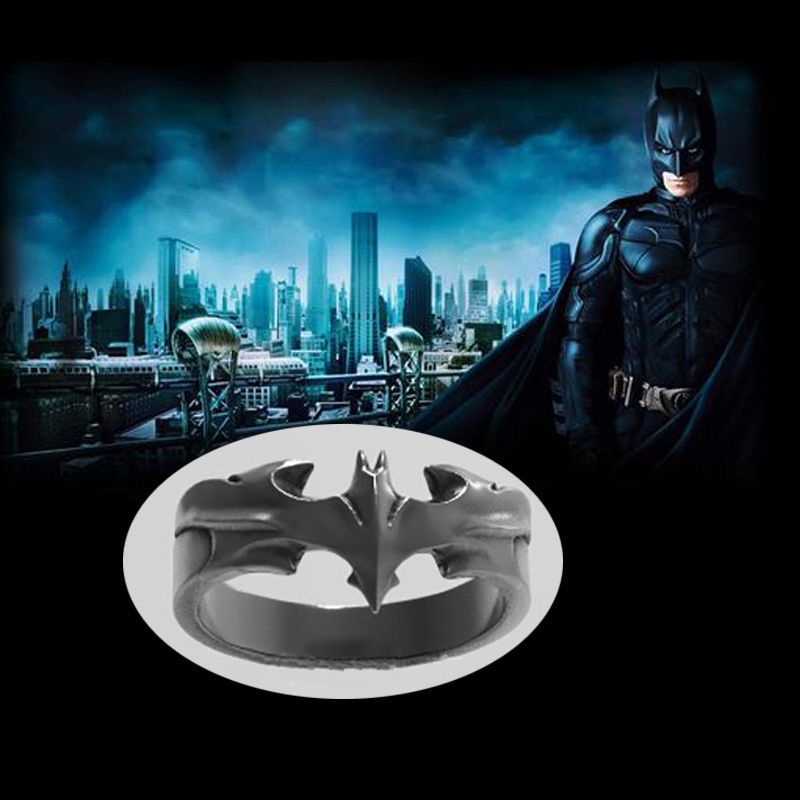 Nhẫn Mạ Bạc 925 Thiết Kế Hình Batman Cá Tính