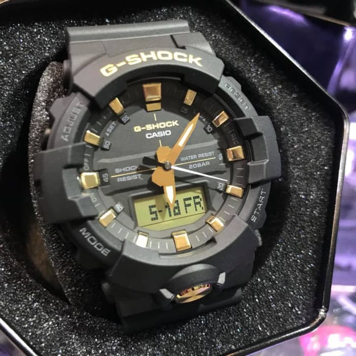 Đồng hồ nam Casio Đồng G-Shock GA-810B-1A9DR chính hãng Mặt vàng Gold Dây vỏ đen nhám