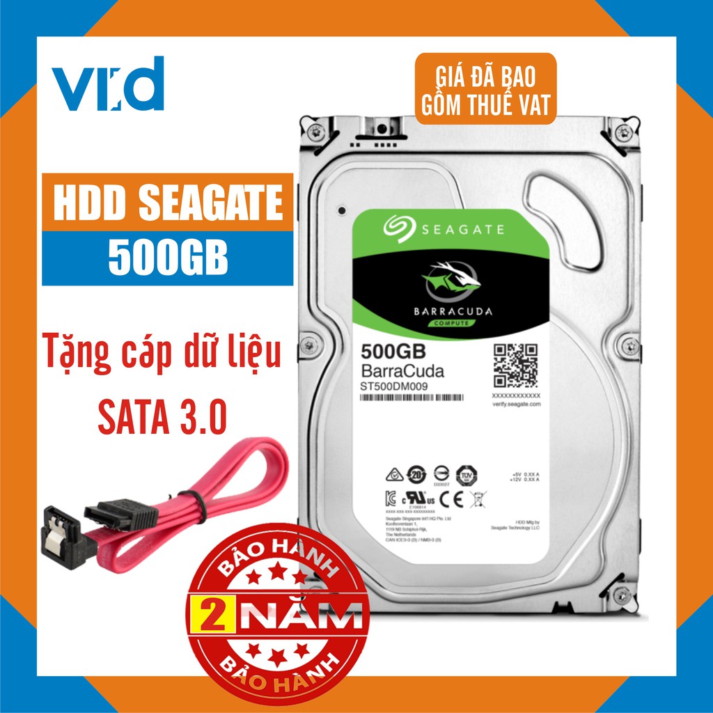 Ổ cứng HDD 500GB Barracuada - Tặng Cáp SATA 3.0 - Hàng tháo máy đồng bộ nhập khẩu mới 98% - Bảo hành 24T