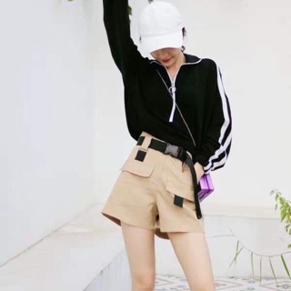 Quần short ulzzang túi hộp phối khoen