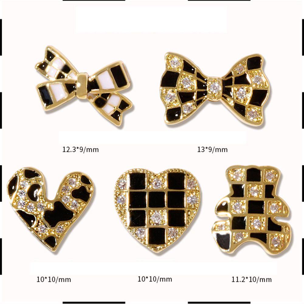 Miếng Dán Trang Trí Móng Tay Nghệ Thuật|Phụ Kiện Trang Trí Móng Tay Hình Trái Tim Họa Tiết Da Báo Phong Cách Nhật Bản