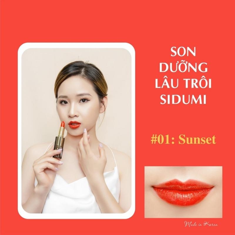 Son Dưỡng Môi Có Màu Dưỡng Ẩm Hồng Môi Lâu Trôi Chính Hãng Hàn Quốc Sidumi Last Lipstick  4G SDM 602