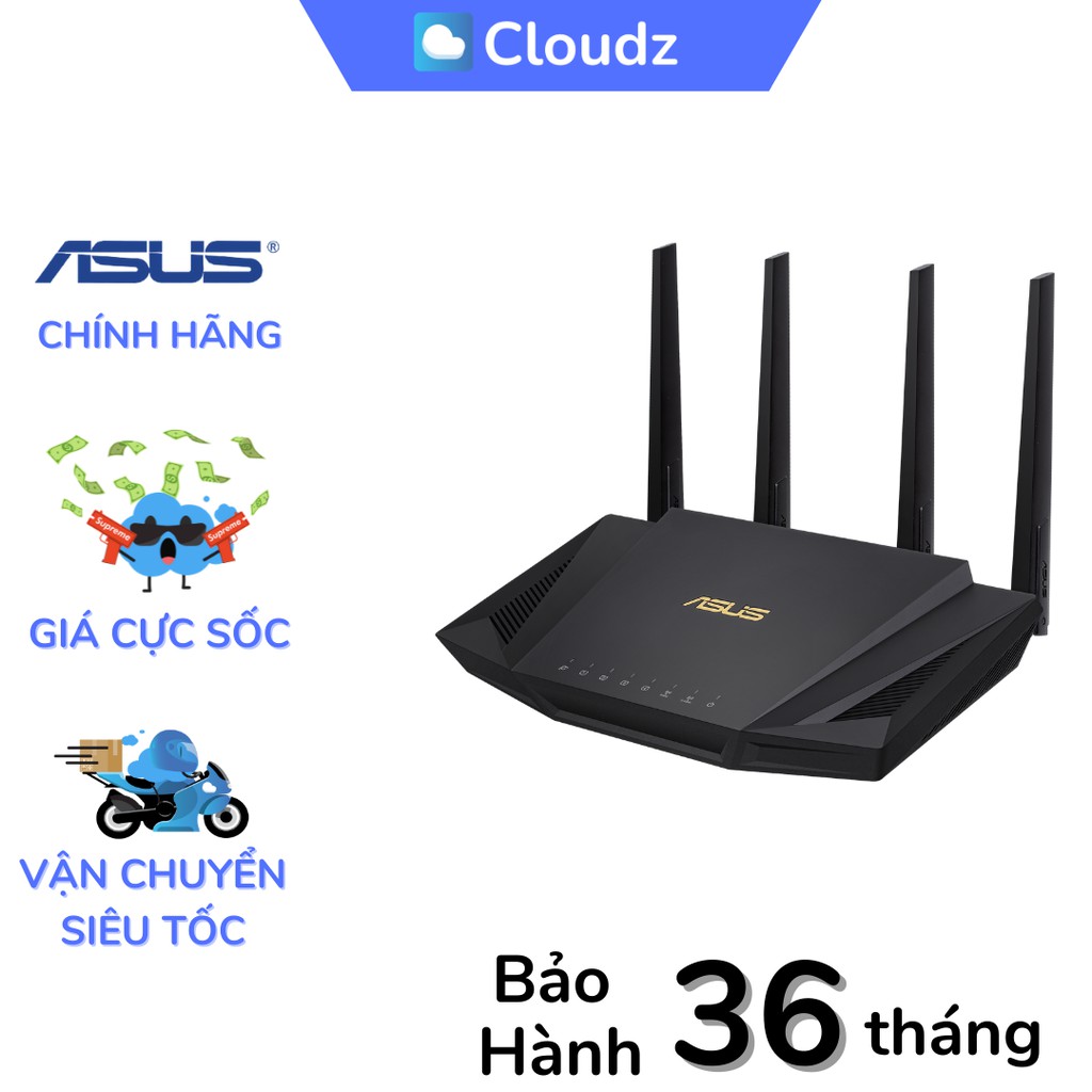 Router Wifi Chuẩn AX Tốc Độ 3000Mbps ASUS RT-AX3000