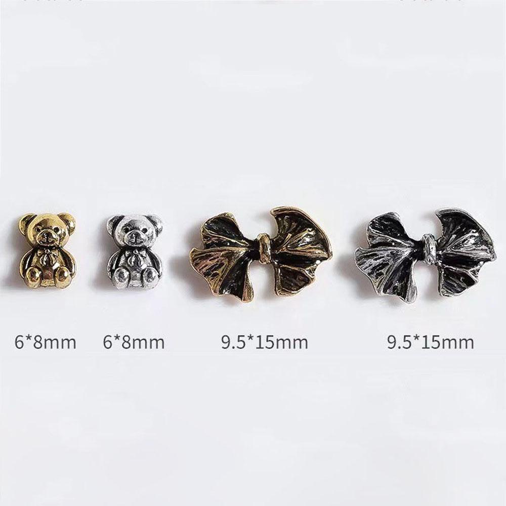 Miếng Dán Trang Trí Móng Tay 3D Độc Đáo|Áo Thun Ba Chiều Màu Trơn Cho Nữ Phụ Kiện Trang Trí Móng Tay Hình Gấu Nơ Xinh Xắn