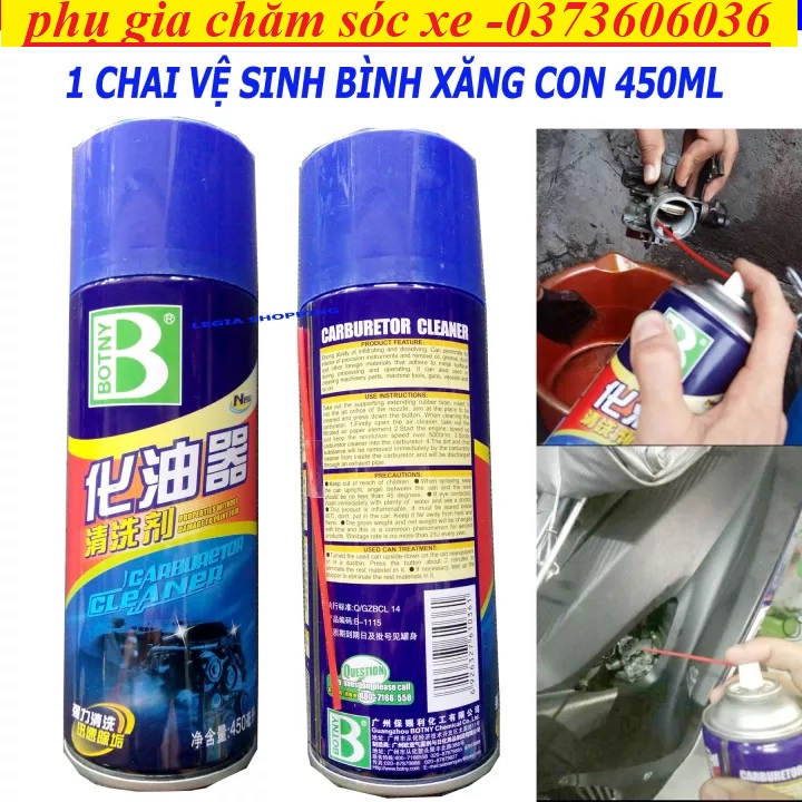 Xịt Chế Hòa Khí  - BOTNY, Súc Rửa Kim Phun, Máy Bám Cặn Bẩn, Vệ Sinh Buồng Đốt, Tẩy Rửa Xe Máy - Ô Tô