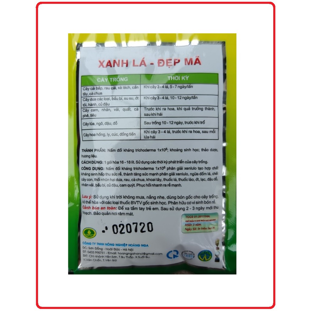 Chế phẩm nấm đối kháng Tribas 25gr giúp ngăn ngừa các hiện tượng thối rễ, vàng lá, chết cây con