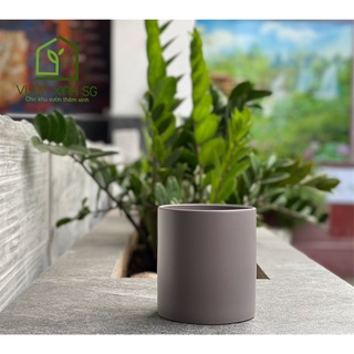 Chậu gốm sứ men mờ - Trụ tròn