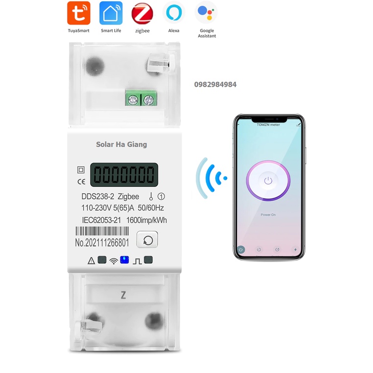Công tơ điện tử 2 chiều Wifi 65A theo dõi trên điện thoại