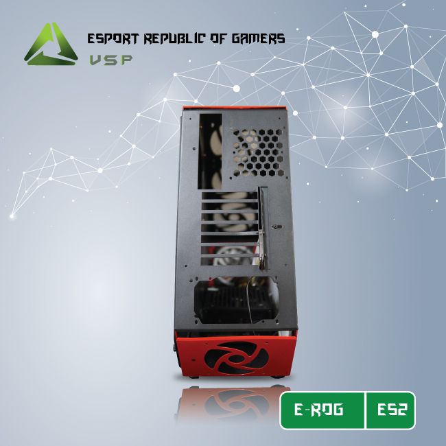 Vỏ Máy Tính VSP ESPORT ROG ES2 Gaming (No Fan) (Đỏ Đen)