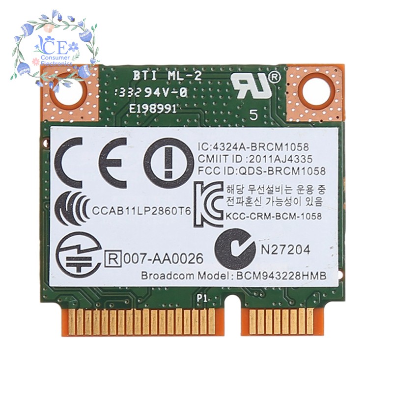 Card Wifi 2.4 + 5g 300m 802.11a / B / G / N Wifi Bluetooth 4.0 thay thế Cho Hp Bcm943228Hmb Sps 718451-001
