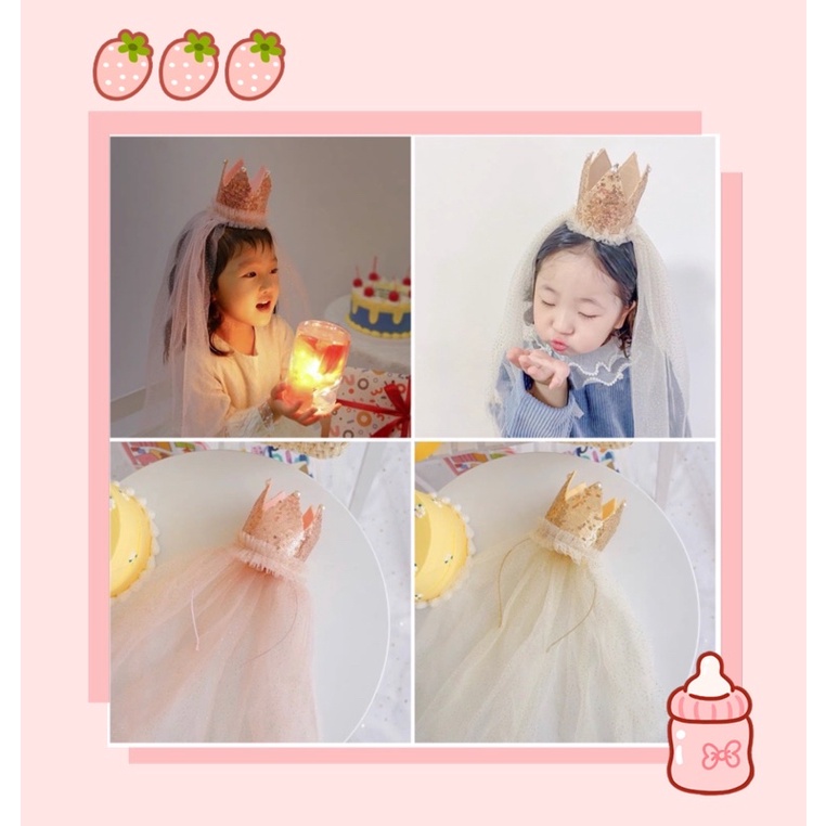 Bờm cài nón Vương miện Sinh nhật cho người lớn và bé