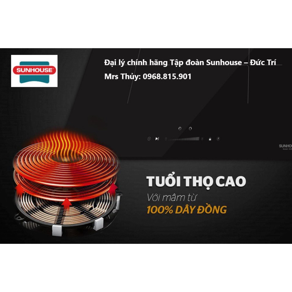 Bếp đôi Điện Từ SUNHOUSE SHB-DI02 Chính hãng