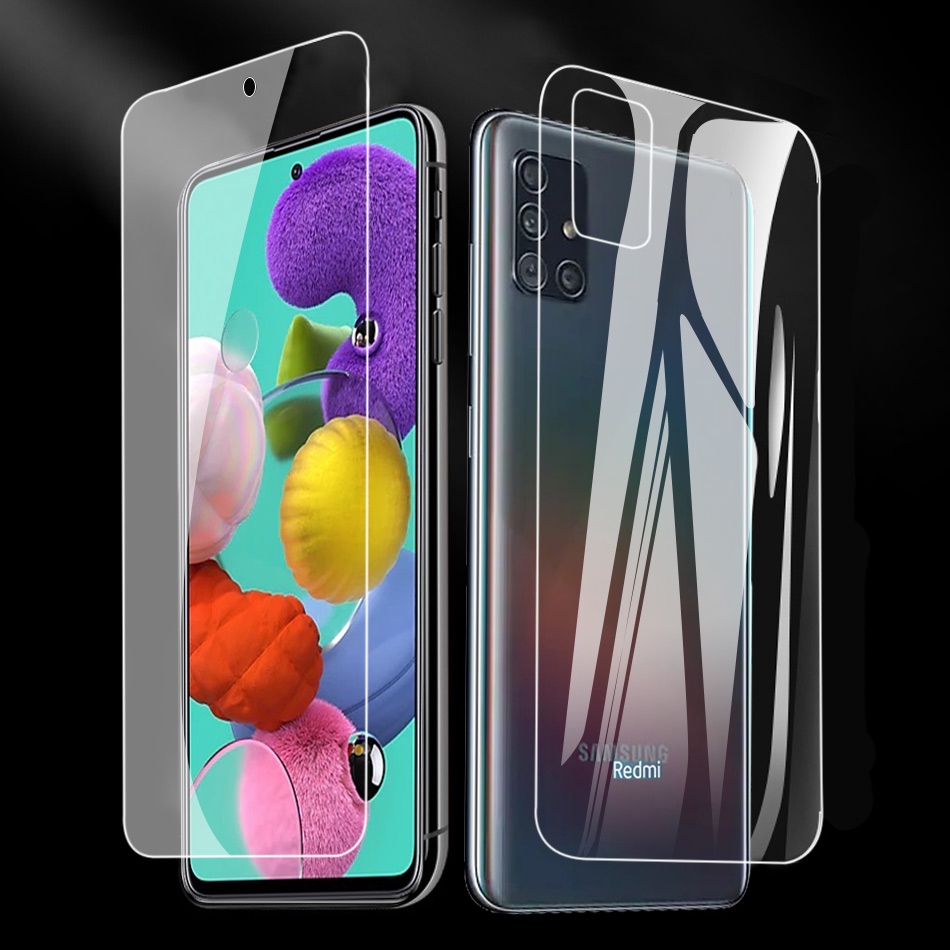 Miếng Dán Cường Lực Bảo Vệ Mặt Trước/Sau Cho Samsung Galaxy Z Flip A21S A51 A71 A01 A11A21 A31 A41 A81 A91