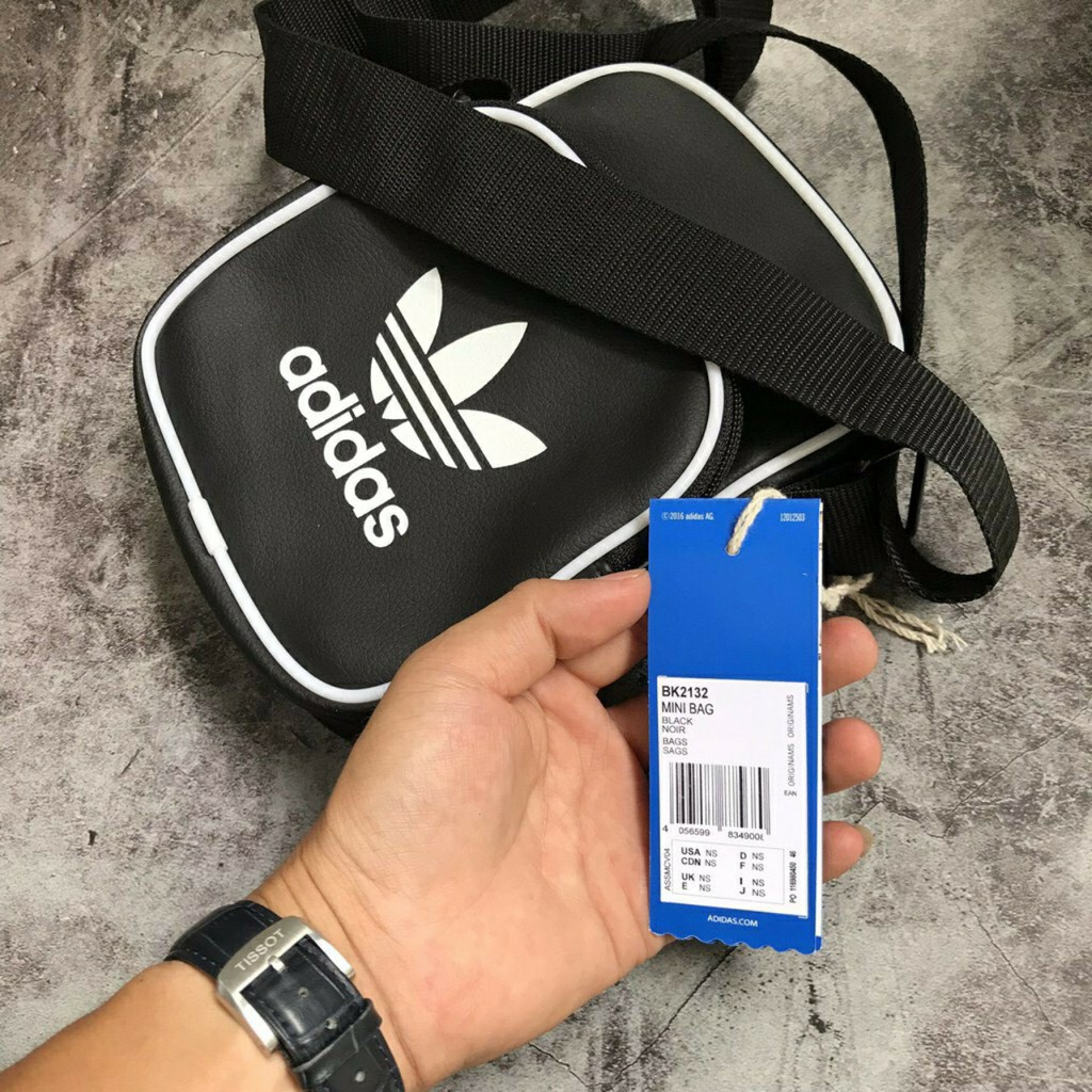 Túi Đeo Chéo Adidas Đen Vintage Mini Bag Classic Black Full Tag Code