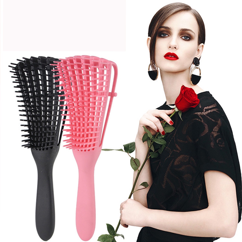 [Hàng mới về] Lược chải cho mọi loại tóc bằng cao su chống trượt mát xa da đầu cho salon / tại nhà