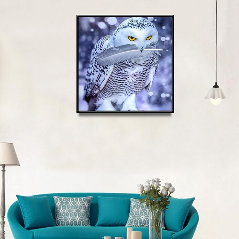 Full Round Drill 5D Diamond Painting Owl In The Snow Diamond Embroidery Birds Butterfly Cross Stitch Rhinestone Mosaic Home