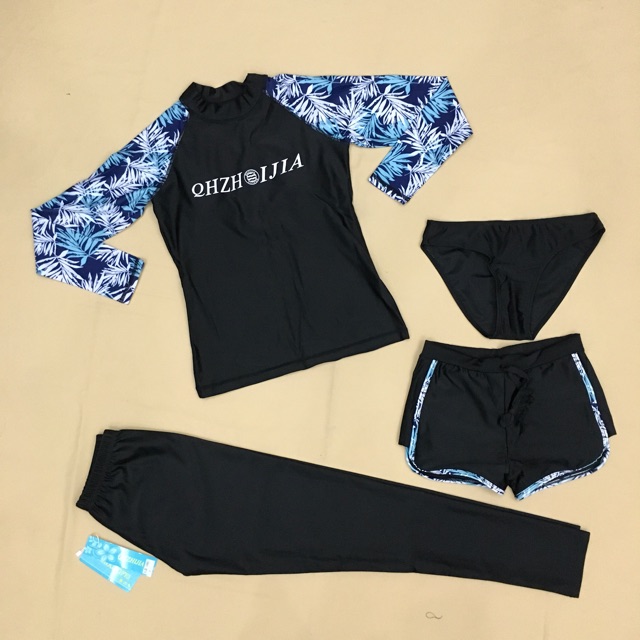 CÓ SẴN đồ bơi nữ dài tay 4 mảnh chống nắng thun lạnh cao cấp | BigBuy360 - bigbuy360.vn