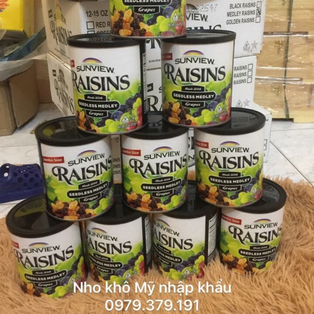 [DATE T6/2020] Nho khô Mỹ Sunview( sỉ giá 9.xK)