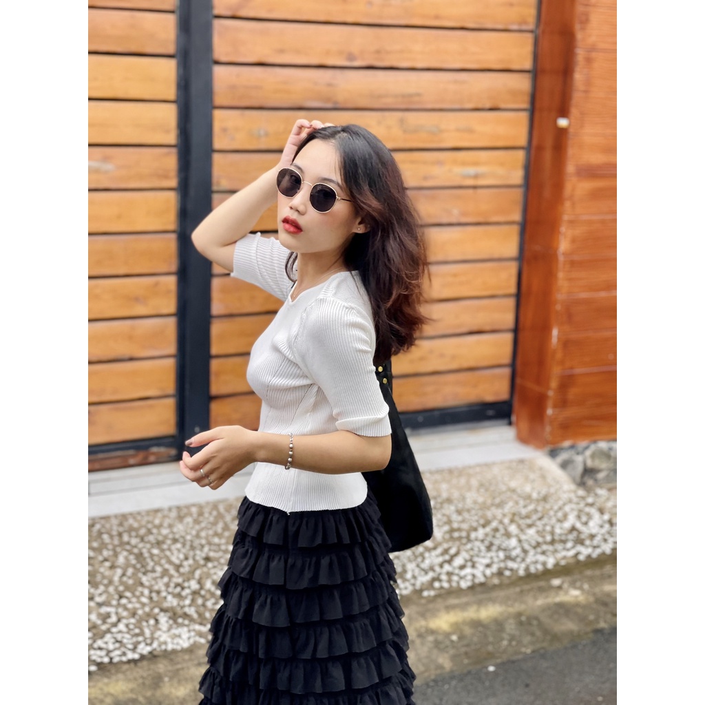 (HÀNG SẴN - HÌNH THẬT) Áo thun len Mongtogi cao cấp - Áo thun len cổ tròn