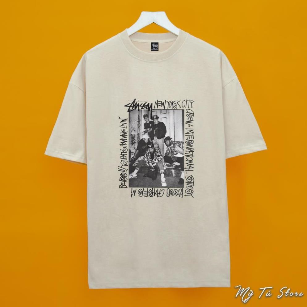 Áo thun tay lỡ  STUSSY New York City  Mỹ Tú Store  , Áo thun unisex nam nữ form rộng oversize chất liệu Cotton