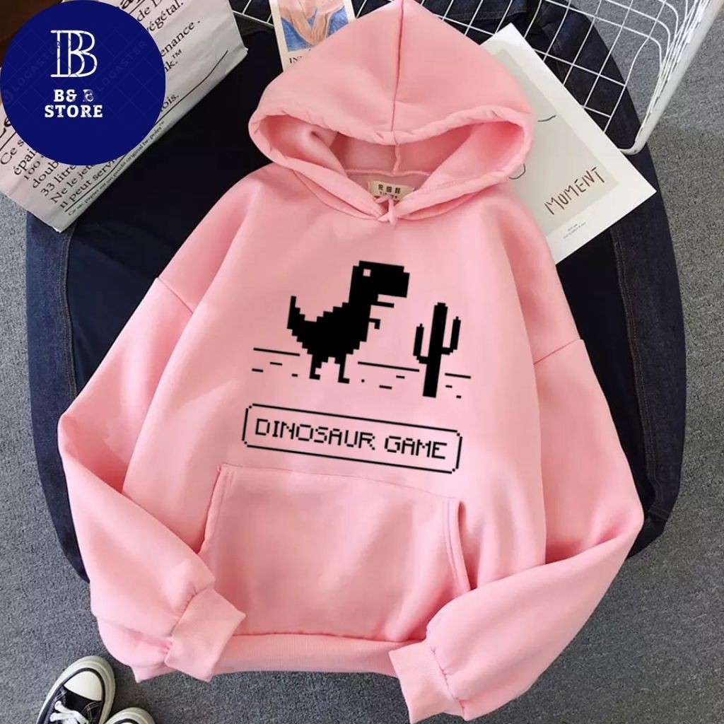 [ MẪU_MỚI ]  ÁO KHOÁC HOODIE NỈ UNISEX IN DINOSAUR GAME ÁO KHOÁC HOODIE LOCAL BRAND FORM RỘNG NAM NỮ NHIỀU MÀU | WebRaoVat - webraovat.net.vn