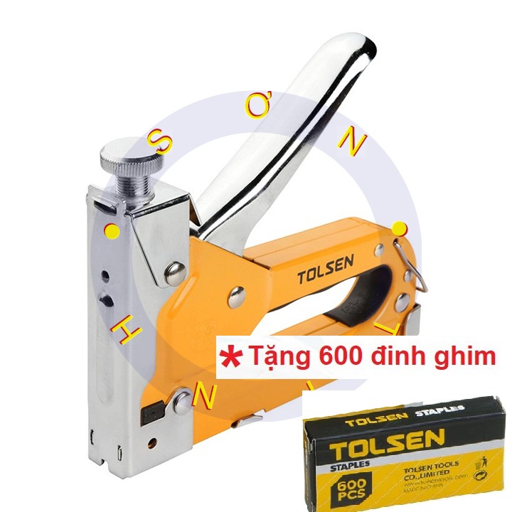 TOLSEN Kìm kềm bấm đinh ghim điều chỉnh tăng lực Staple 43021 Tặng Hộp Đinh Ghim 600 đinh
