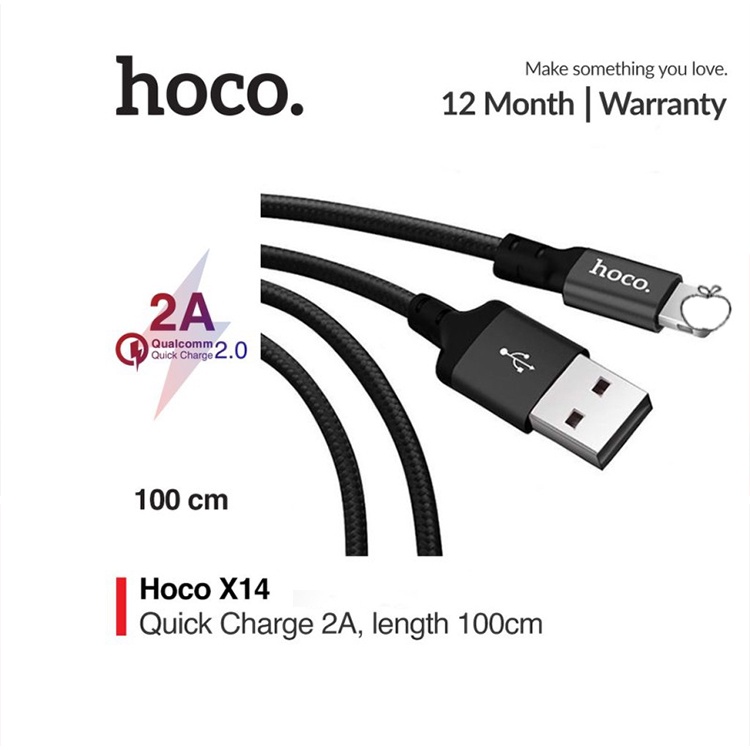 Dây Cáp Sạc Hoco Lai ning Type C Micro Usb X14 1m 2m Bảo hành 12 Tháng