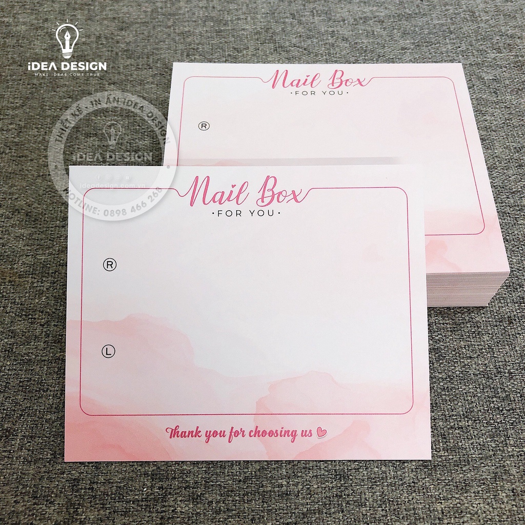 Tag Gắn Móng Tay, Tag Nailbox, Bìa Nailbox, Tag gắn móng tay giả - Size 9x11cm - Giấy C300