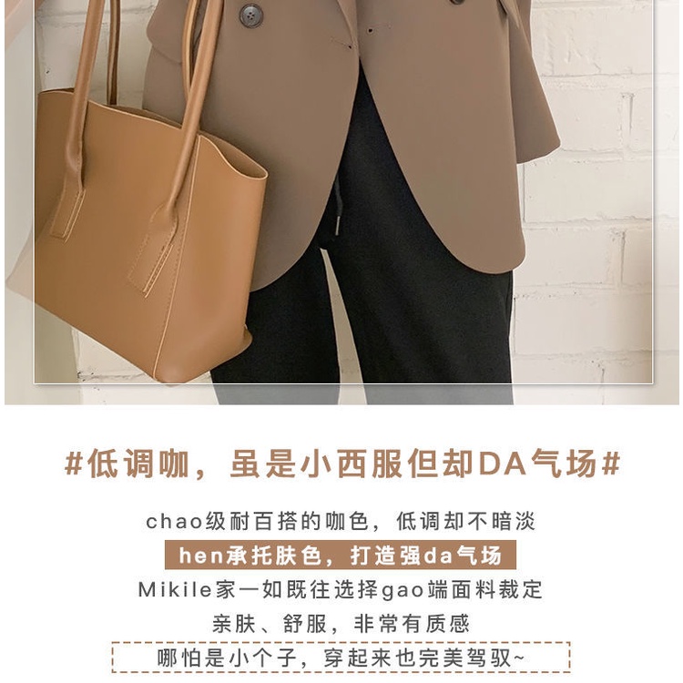 Korean style suit jacket 2022 spring high-end fried street Korean style loose casual all-match coffee small suit jacket for women