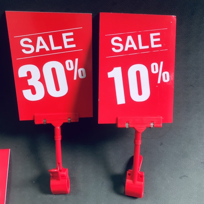 Combo 1 kẹp + 1 biển sale cho shop quần áo hoặc cửa hàng, kẹp và biển giảm giá 10% 20% 30% bằng fomex cứng