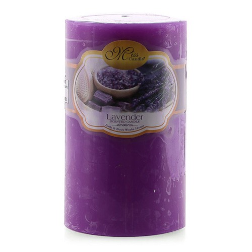 Nến thơm trụ tròn D6H10 Miss Candle MIC0833 6 x 10 cm (Tím, hương oải hương)