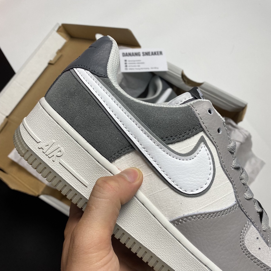 Giày Air Force 1 Low Atmosphere Grey, Giày AF1 Xám Lông Chuột Bản Chuẩn S.C Fullbox Bill - Tặng Dây