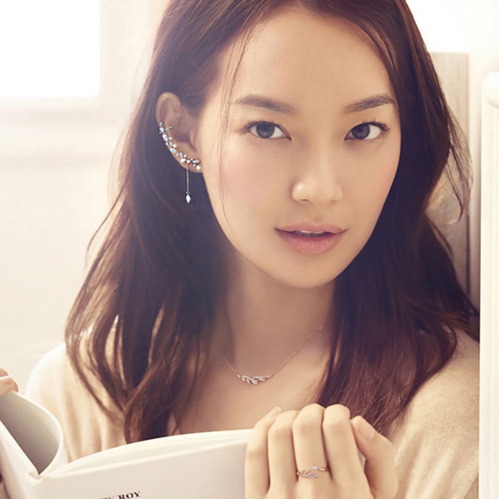 1 Khuyên Vành Tai Hình Hoa Đính Đá Lấp Lánh Cho Nữ