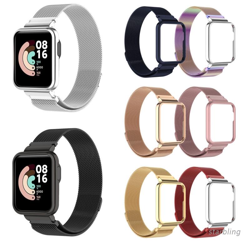 Dây đeo thay thế cho đồng hồ thông minh Xiaomi Mi Watch Lite/Redmi 1 kèm vỏ bọc bằng thép không gỉ