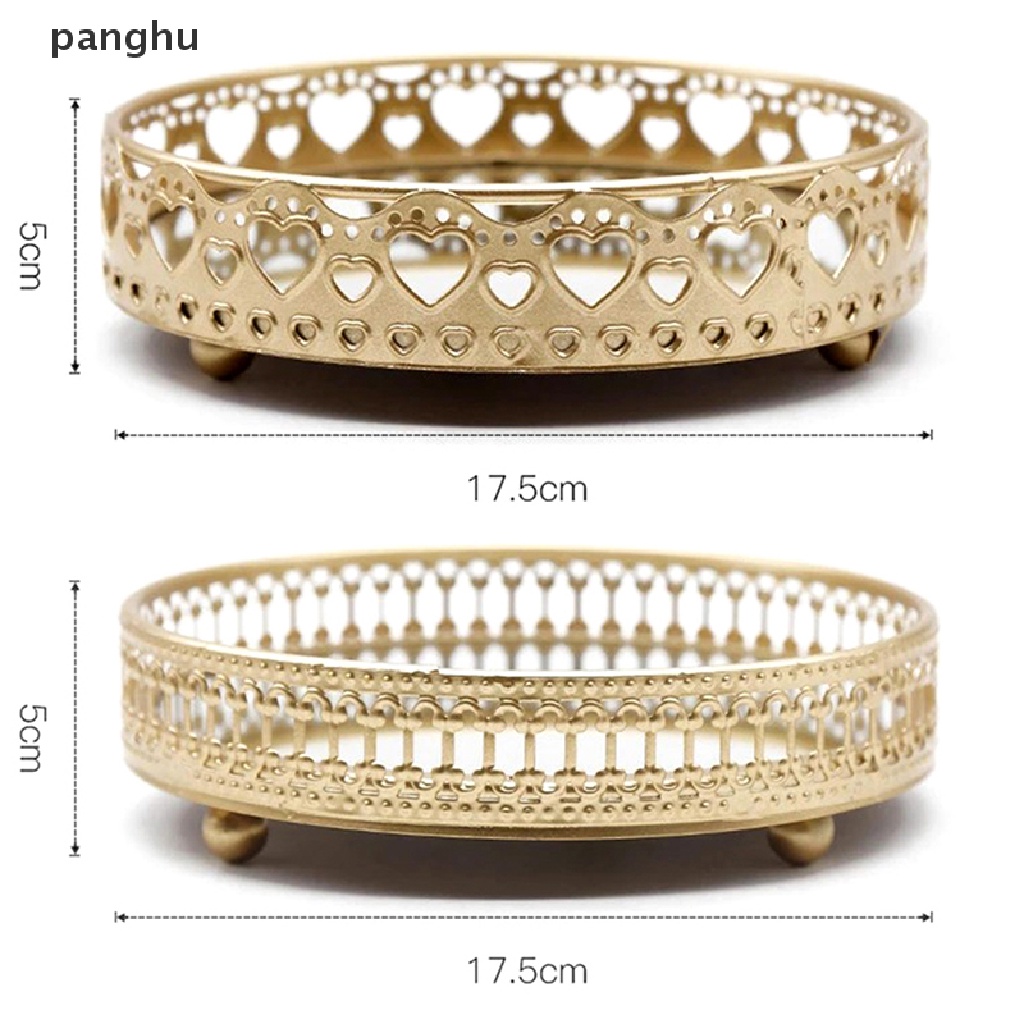 Khay Thủy Tinh Đựng Trang Sức / Mỹ Phẩm Để Bàn Có Gương Tiện Lợi