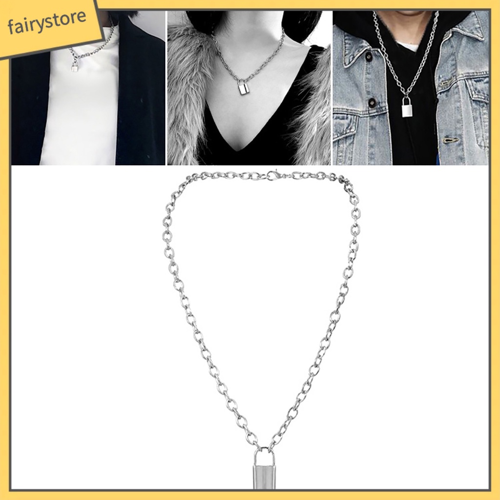 Dây chuyền dạng ổ khóa đơn giản thời trang Unisex