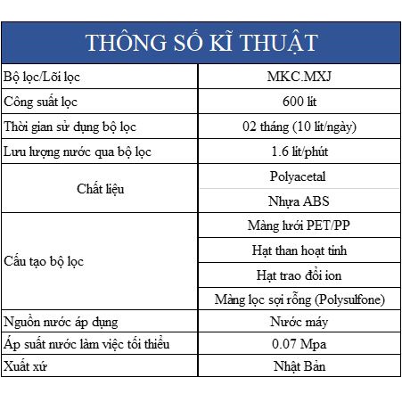 Torayvino  - Bộ lọc thay thế Torayvino MKC.MXJ (Lọc 600 lít nước , uống trực tiếp tai vòi) [Torayvino]