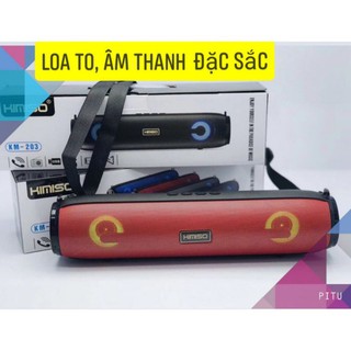Loa bluetooth xách tay kimiso km-203 âm bass siêu trầm, đèn led cảm ứng sống động
