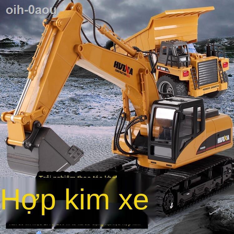 Máy xúc điều khiển từ xa cho trẻ em, lớn có thể sạc lại, đồ chơi ô tô kỹ thuật bé trai